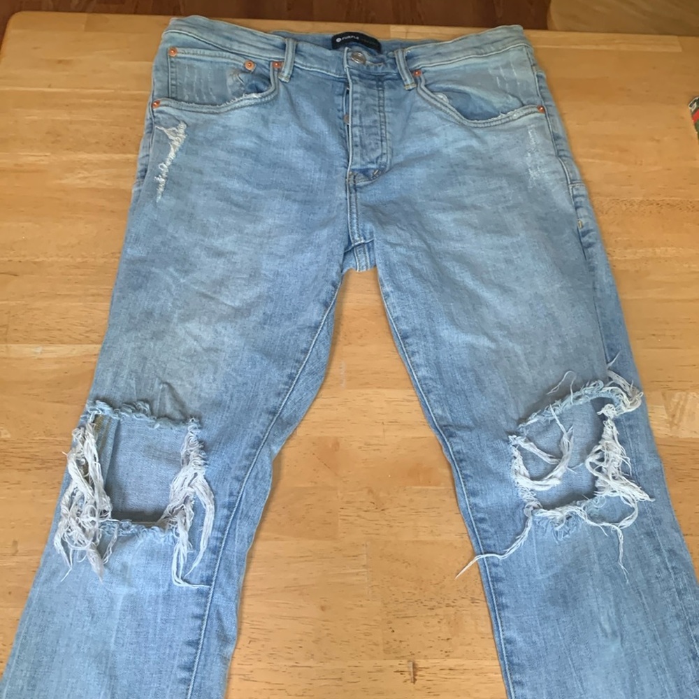 Purple Brand | dropped fit mid rise with distressed slim leg | women’s | S 2